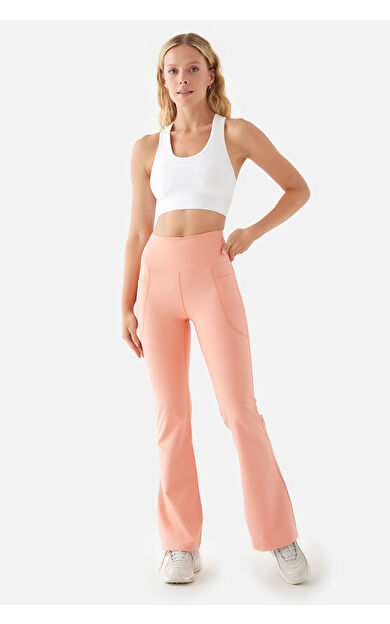 Superstacy Carmen Flare Yüksek Bel Cepli Şeftali Yoga Pantolonu