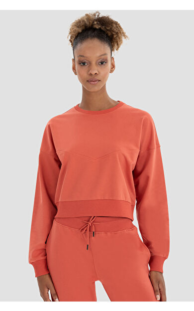 Superstacy Ena Oversize Kiremit Crop Sweatshirt