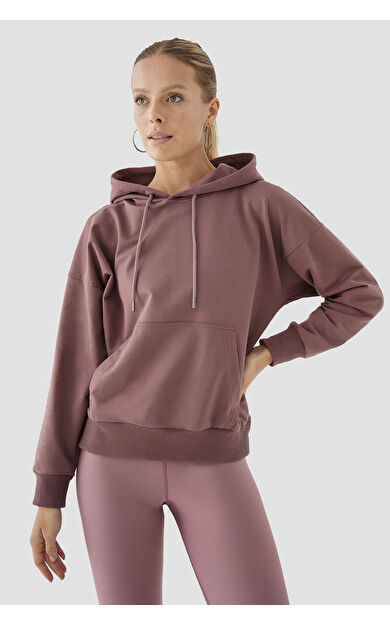 Superstacy Fiona Oversize Cepli Koyu Gül Hoodie