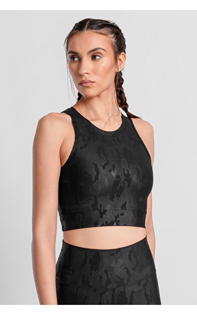 Superstacy Khaite Kamuflaj Siyah Spor Bra