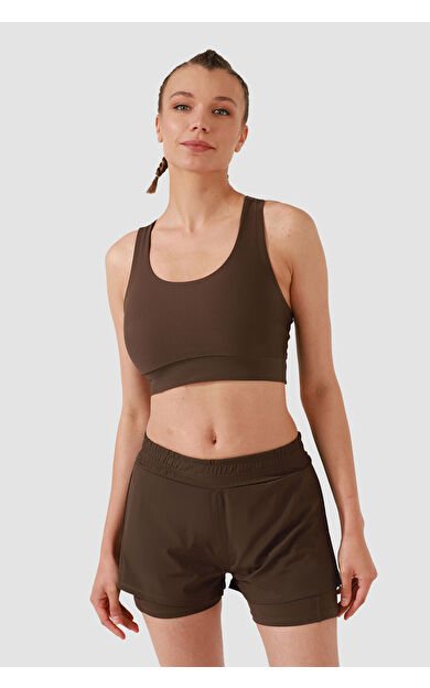 Superstacy Lille Acı Kahve Kısa Spor Tayt