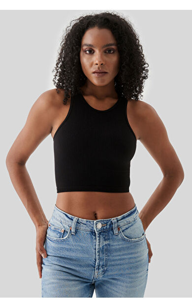 Superstacy Polly Kolsuz Fitilli Siyah Top