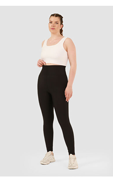 Superstacy Popi Büyük Beden Siyah Spor Tayt