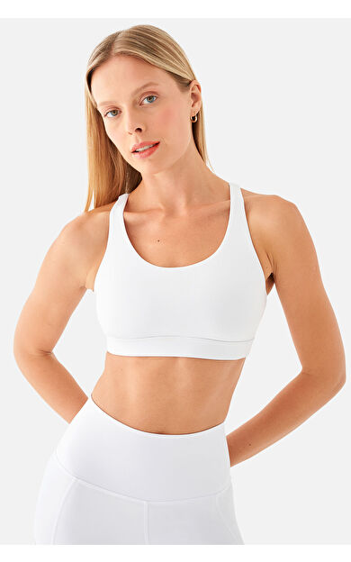 Superstacy Stella Orta Destekli Beyaz Spor Bra