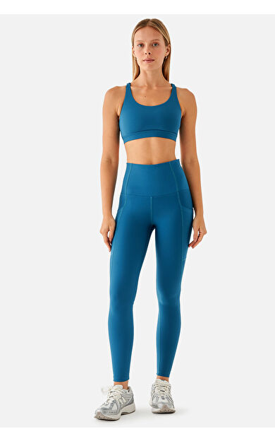 Superstacy Stella Yüksek Bel Cepli Toparlayıcı Marine Spor Tayt