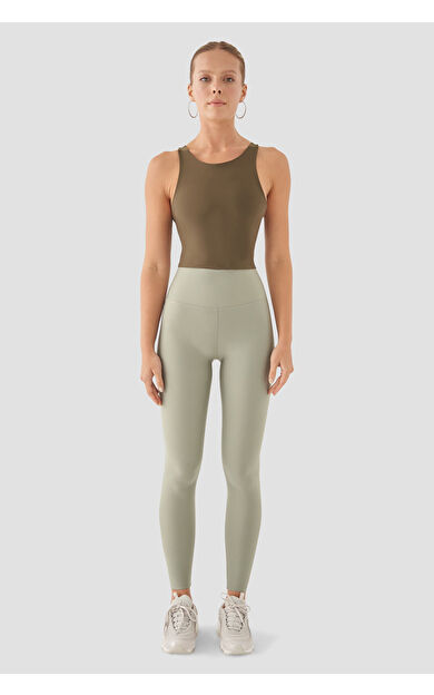 Superstacy Yüksek Bel Açık Yeşil Spor Tayt