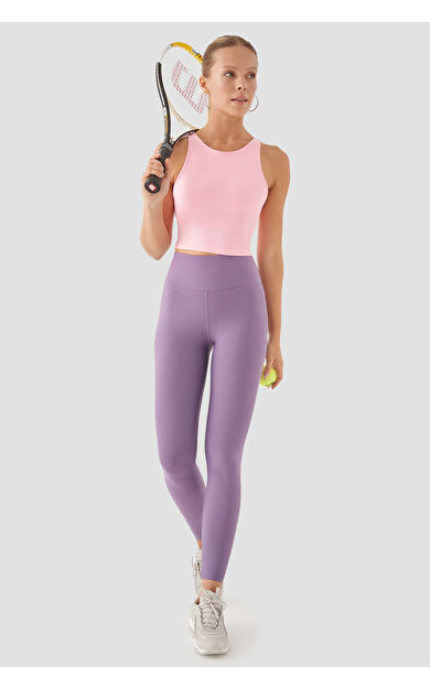Superstacy Yüksek Bel Lila Spor Tayt