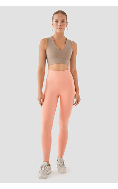 Superstacy Yüksek Bel Şeftali Spor Tayt