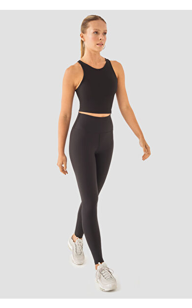 Superstacy Yüksek Bel Siyah Spor Tayt