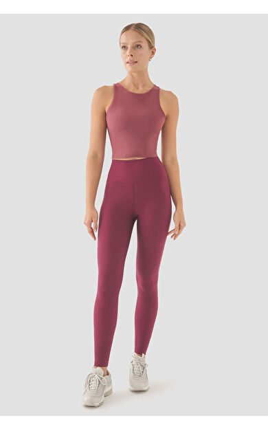 Superstacy Yüksek Bel Vişne Spor Tayt