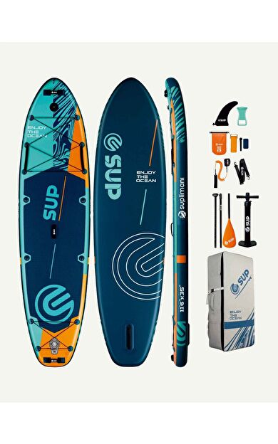 SUPLİMANI Supboard Paddle Board Şişme Sörf Tahtası Tam Set Sup Board Aruba Blue 350x89x15