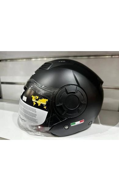 Sway 766 Geko Güneş Gözlüklü Yarım Motosiklet Kaskı XL Beden Mat Black