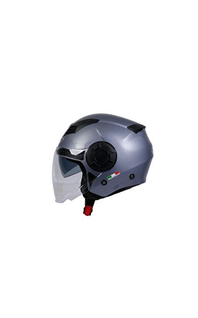 Sway 766 Geko Güneş Gözlüklü Yarım Motosiklet Kaskı M Beden Gloss Gri