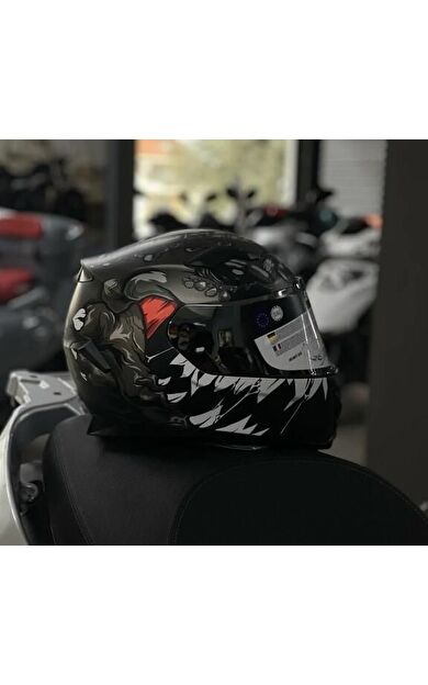 Sway 820 Full Face Aynalı Vizör Kapalı Motosiklet Kaskı M Beden Monster Model