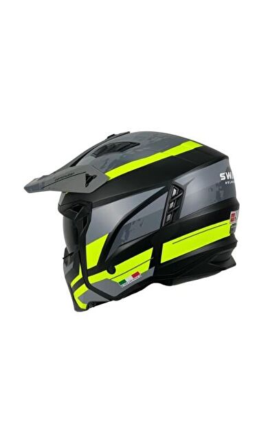 Sway X1-X Seul Track Modüler Full Face Çene Sökülebilen Motosiklet Kaskı XL Beden Siyah Sarı