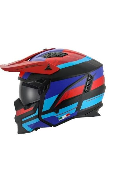 Sway X1-X Seul Track Modüler Full Face Çene Sökülebilen Motosiklet Kaskı L Beden Siyah Kırmızı
