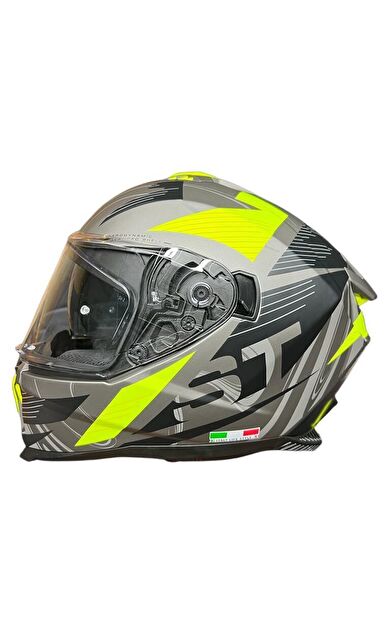 Sway Xbyc 865 Full Face Güneş Gözlüklü Kapalı Motosiklet Kaskı XL Beden Titanium Sarı