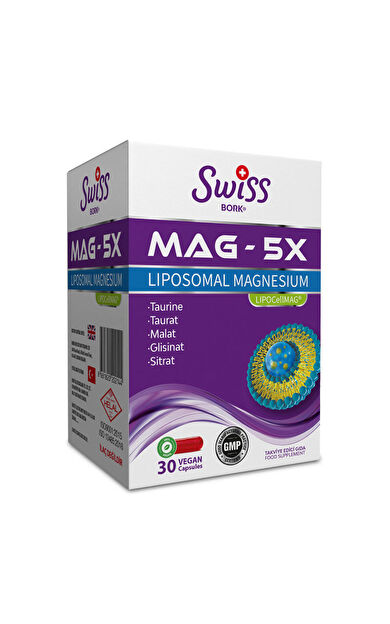 Swiss Bork MAG-5X Lipozomal Magnezyum 30 Vegan Kapsül