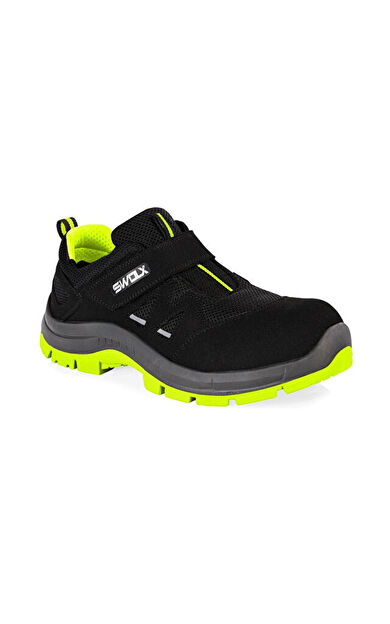 Swolx Microfiber Tekstil-S1 Unisex İş Güvenliği Ayakkabısı TRIGON-X-110 Siyah