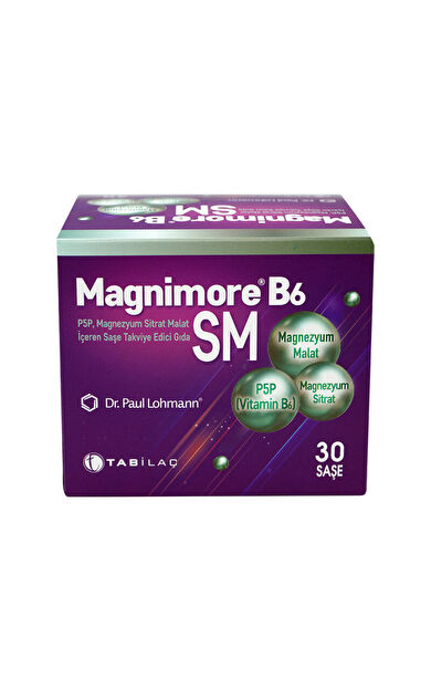 Magnimore B6SM Magnezyum Sitrat Malat Takviye Edici Gıda 30 Saşe