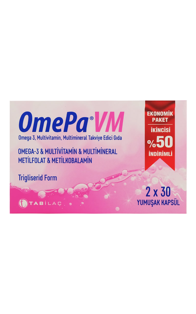 OmePa VM Takviye Edici Gıda 2x30 Yumuşak Kapsül
