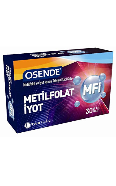 Osende Metilfolat ve İyot Tablet Takviye Edici Gıda 30 Tablet