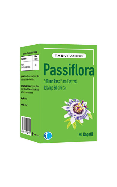 Tabvitamins Passiflora Ekstresi Takviye Edici Gıda 30 Kapsül