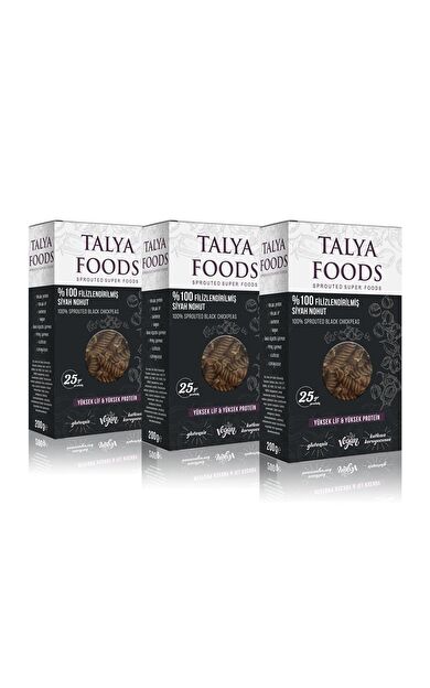 Talya Foods Filizlendirilmiş Siyah Nohut Makarnası 3x200g