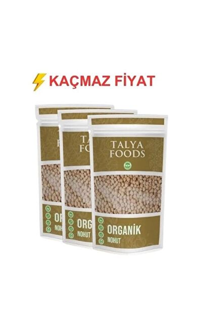 Talya Foods Glutensiz Organik Nohut 3x 500g