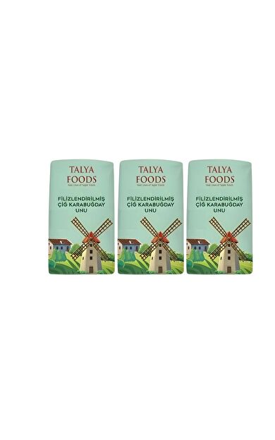 Talya Foods Filizlendirilmiş Glutensiz Çiğ Karabuğday Unu 3x2 kg Mega Avantaj Paketi