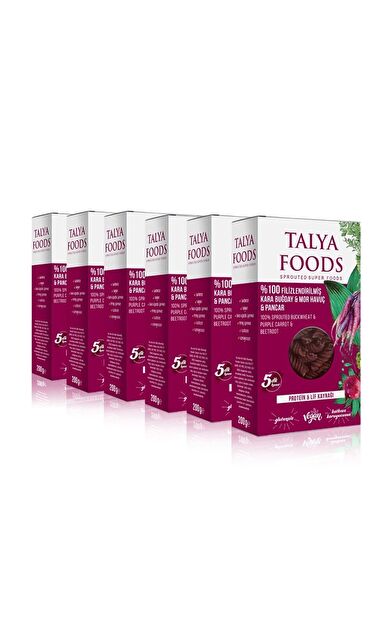 Talya Foods Filizlendirilmiş Çiğ Karabuğday & Pancar Makarna Set 6x200g