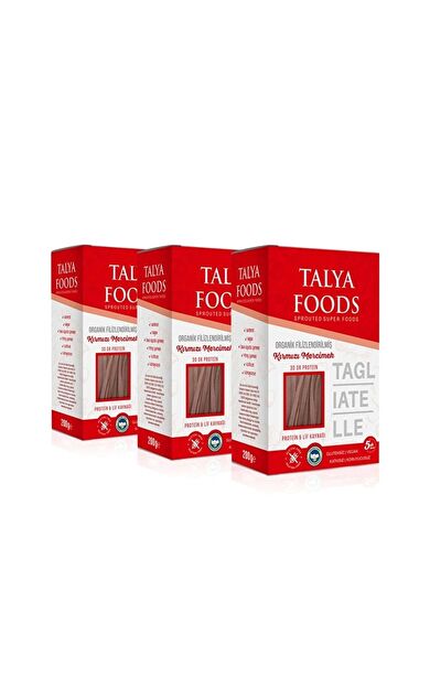Talya Foods Filizlendirilmiş Kırmızı Mercimek Tagliatelle 3x200g