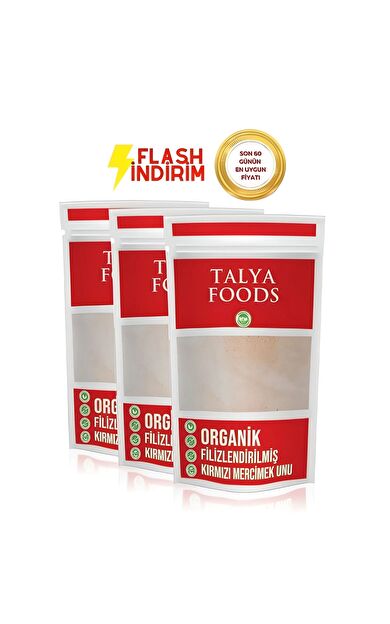 Talya Foods Filizlendirilmiş Kırmızı Mercimek Unu Avantaj Set 3x500g