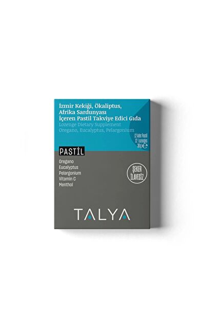 Talya Bitkisel Kekik, Okaliptus, Afrika Sardunyası, Vitamin C İçeren Pastil Takviye Edici Gıda
