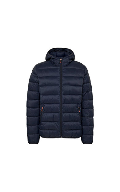 Erkek Kapitone Mont, Mavi-XL