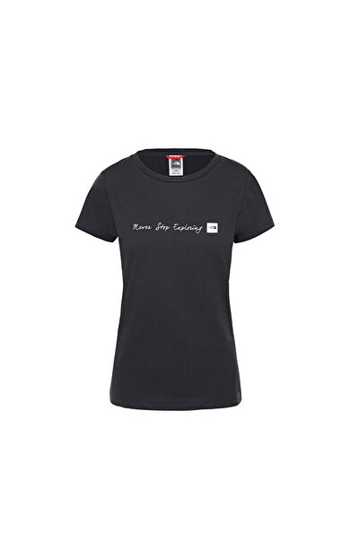 The North Face Kadın Günlük Tişört Siyah W Nvr Stp Exploring Tee NF00A6PRKY41