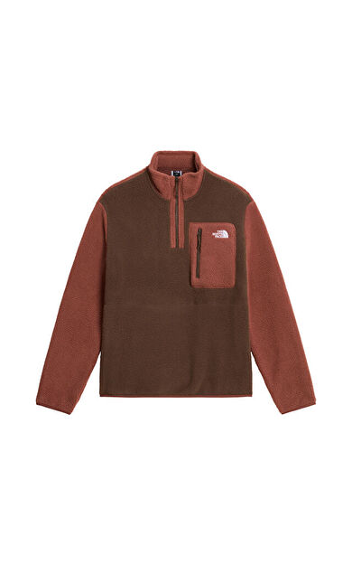The North Face M YUMIORI 1/4 ZIP Erkek Outdoor Çeyrek Fermuarlı Polar Üst NF0A883SUH01 Kahverengi