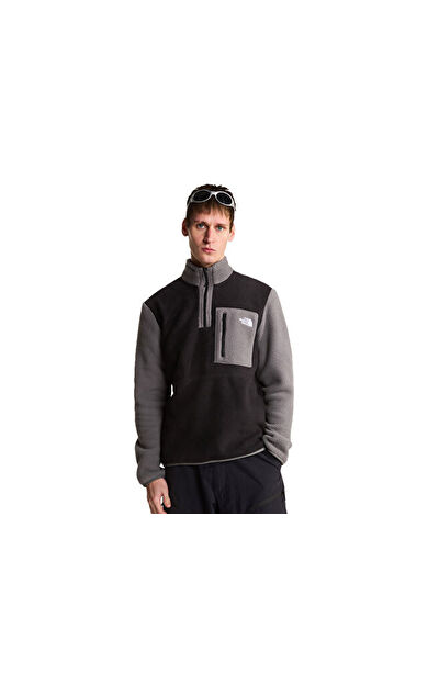 The North Face M YUMIORI 1/4 ZIP Erkek Outdoor Çeyrek Fermuarlı Polar Üst NF0A883SWOO1 Siyah
