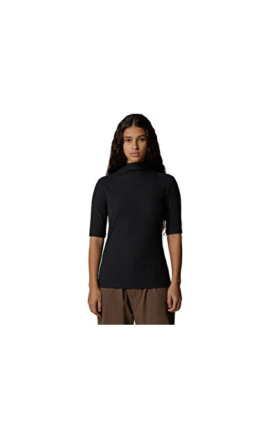 The North Face W S/S Mock Neck Slim Tee Kadın Outdoor Tişörtü NF0A89C3JK31 Siyah