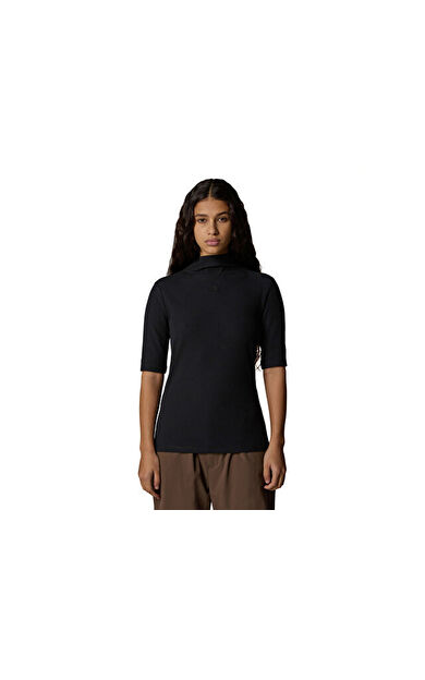 The North Face W S/S Mock Neck Slim Tee Kadın Outdoor Tişörtü NF0A89C3JK31 Siyah