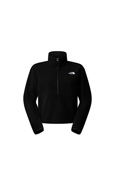 The North Face W Glacier Fleece 1/2 Zip Short Jacket Kadın Outdoor Çeyrek Fermuarlı Polar Üst NF0A8D2CJK31 Siyah