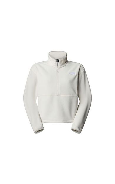 The North Face W Glacier Fleece 1/2 Zip Short Jacket Kadın Outdoor Çeyrek Fermuarlı Polar Üst NF0A8D2CQLI1 Beyaz