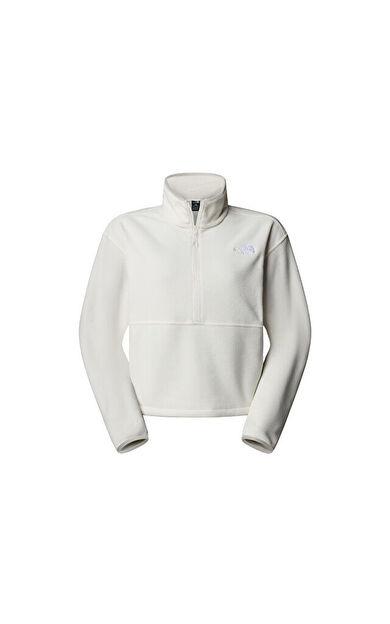 The North Face W Glacier Fleece 1/2 Zip Short Jacket Kadın Outdoor Çeyrek Fermuarlı Polar Üst NF0A8D2CQLI1 Beyaz