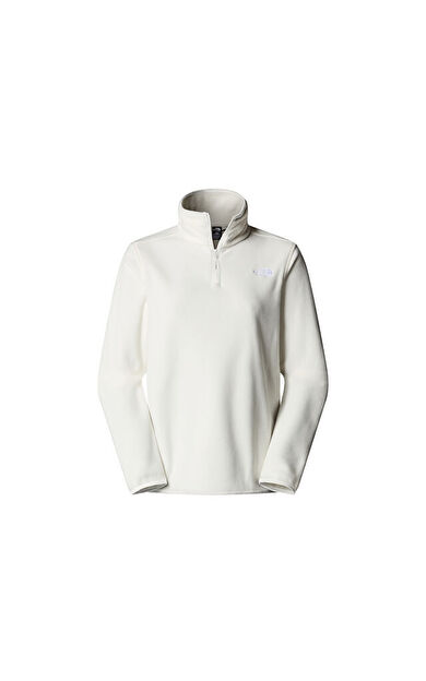 The North Face W Glacier Fleece 1/4 Zip Jacket Kadın Outdoor Çeyrek Fermuarlı Polar Üst NF0A8D2JQLI1 Beyaz