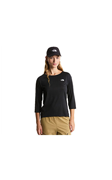 The North Face W TANKEN 3/4 T-SHIRT Kadın Outdoor Tişörtü NF0A8E2ZKS71 Siyah