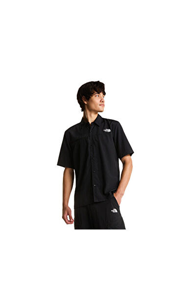 The North Face M Packable Short Sleeve Shirt Erkek Outdoor Kısa Kollu Gömlek NF0A8FTQJK31 Siyah