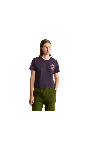 The North Face W Flora Embro Regular Kadın Outdoor Tişörtü NF0A8G9QG5O1Mor