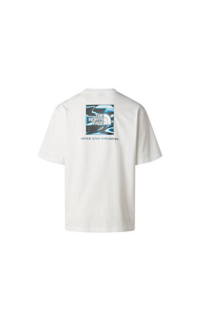 The North Face M LIQUID BOX NSE OVERSIZE SHORT SLEEVE T Erkek Outdoor Tişörtü NF0A8G9WFN41 Beyaz