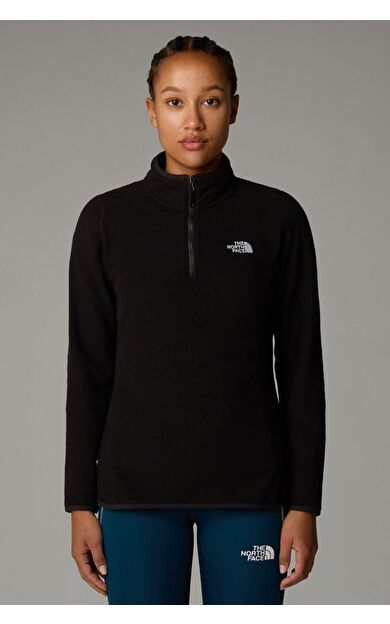 The North Face Kadın 100 Glacier 1/4 Zip Polar Siyah