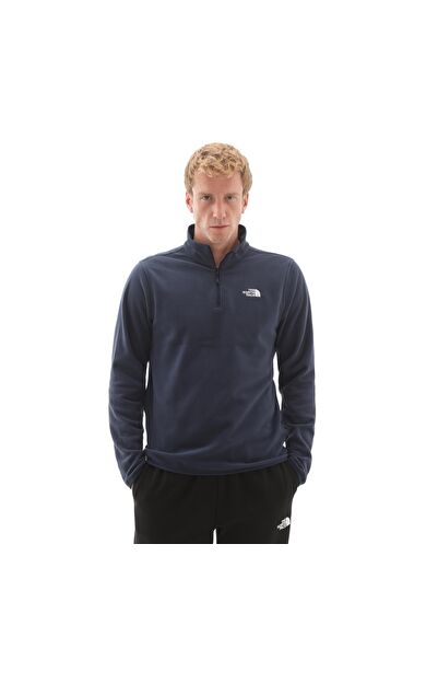 The North Face M Glacıer Fleece 1-4 Zıp Jacket Erkek Sweatshirt Lacivert